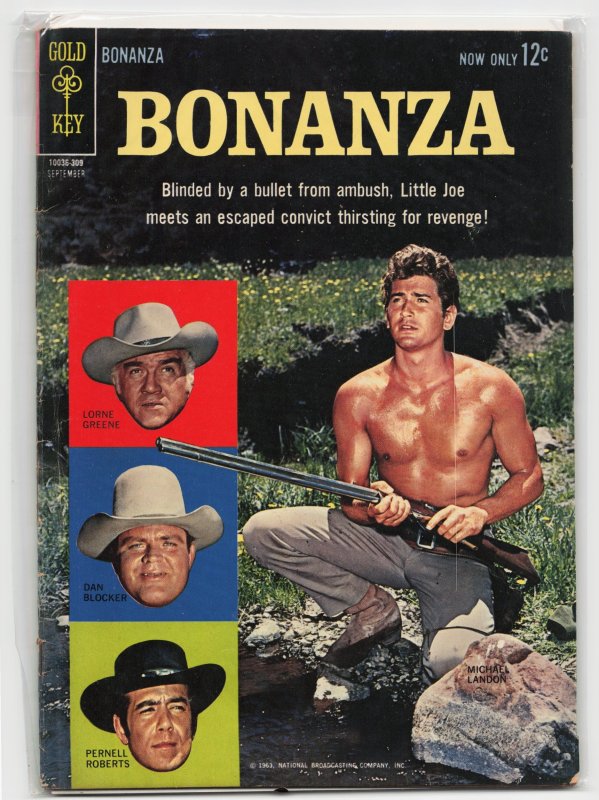 Bonanza #4 (Gold Key, 1964), raw, ungraded comic book — front cover