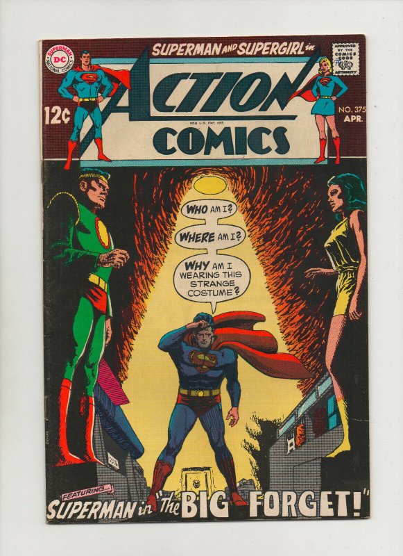 Action Comics #375 (DC Comics, 1969), raw comic book in 7.0 condition — front cover
