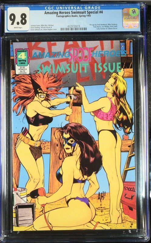 Amazing Heroes Swimsuit Special #4, CGC 9.8 graded comic book, Universal Blue label — front cover in its holder