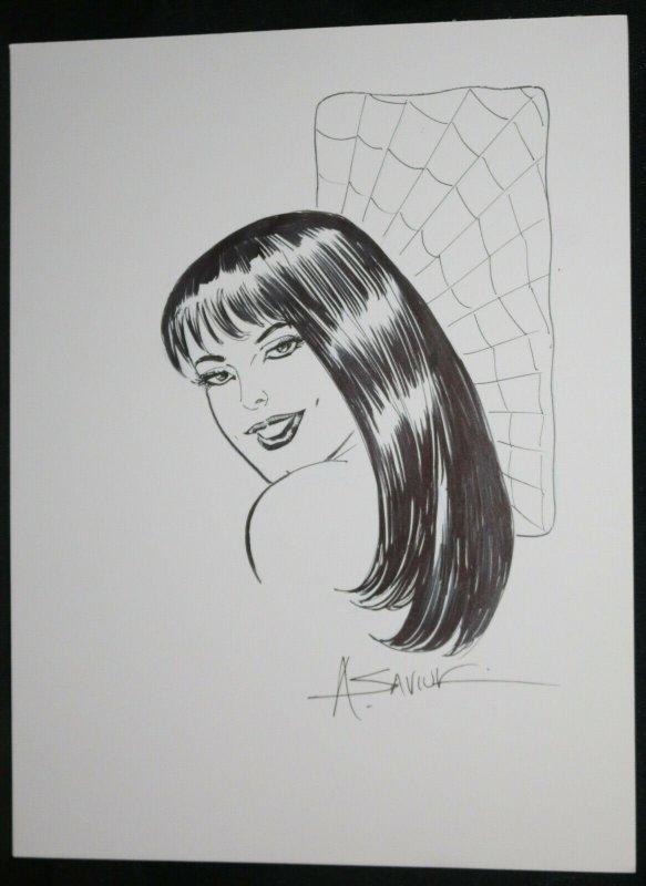 Mary Jane Watson MJ from Spider-Man Commission - Signed art by Alex Saviuk, raw, ungraded comic book — front cover
