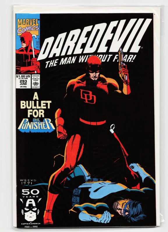 Daredevil #293 (Marvel Comics, 1991), raw, ungraded comic book — front cover