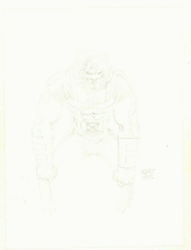 Wolverine Pencil Commission - Signed art by Javier Saltares, raw, ungraded comic book — front cover