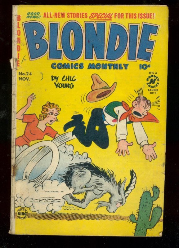 Blondie Comics #24 (Harvey Comics, 1950), raw comic book in VG condition — front cover