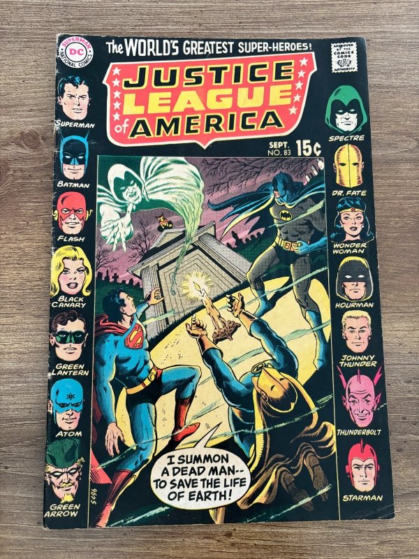 Justice League of America #83 (DC Comics), raw comic book in FN condition — front cover