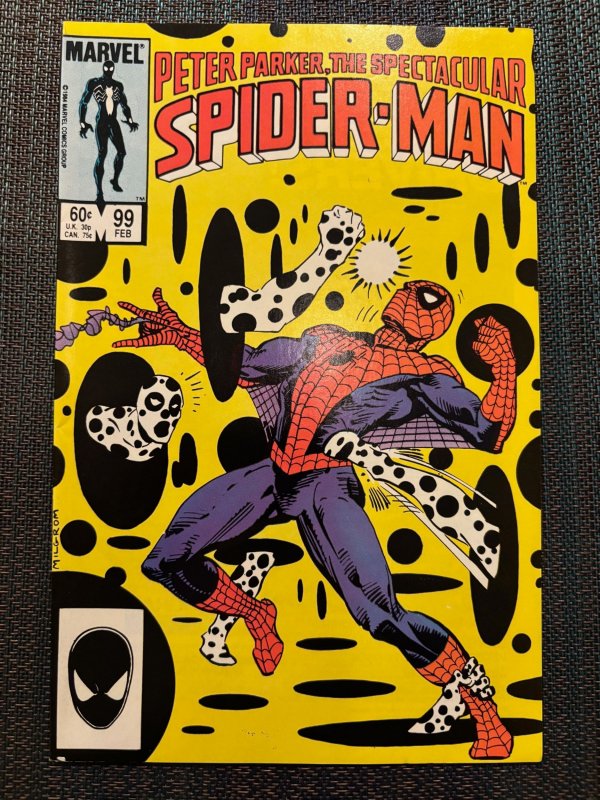 The Spectacular Spider-Man #99 (Marvel Comics, 1985), raw, ungraded comic book — front cover