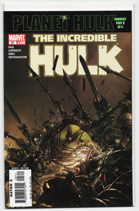 Incredible Hulk #97 (Marvel Comics, 2006), raw, ungraded comic book — front cover