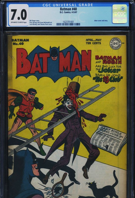 Batman #40 (DC Comics, 2015), CGC 7.0 graded comic book, Universal Blue label — front cover in its holder
