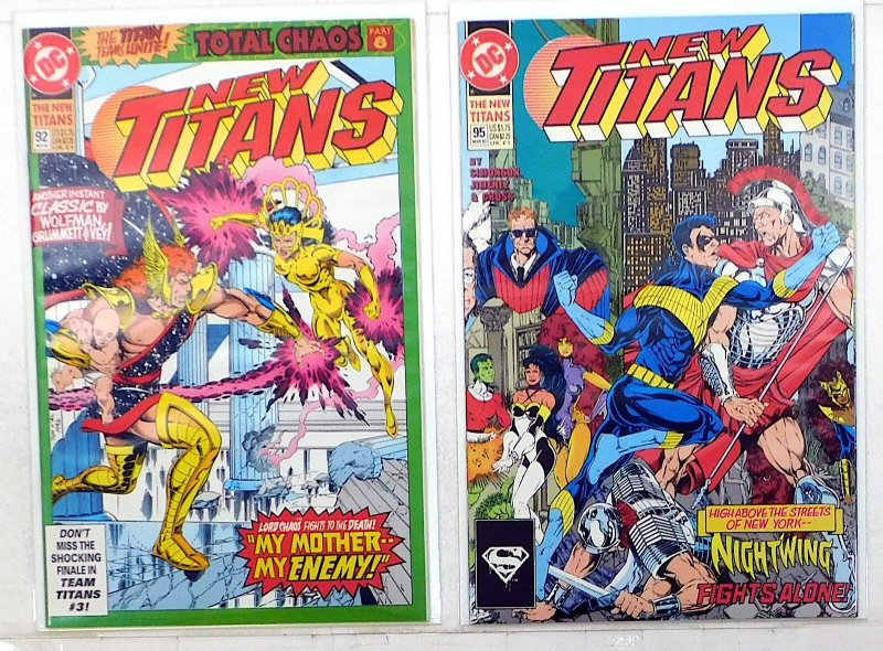 New Teen Titans Lot of 2 #92, 95 (1992) DC Comics 1st Print Comic Books (DC Comics, 1992), raw, ungraded comic book — front cover