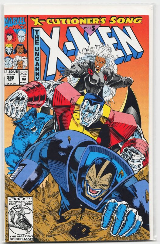 The Uncanny X-Men #295 (Marvel Comics, 1992), raw, ungraded comic book — front cover