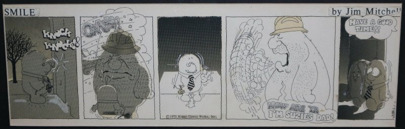 Smile Daily Strip Underground Artwork - 1971 Signed art by Jim Mitchell (1971), raw, ungraded comic book — front cover