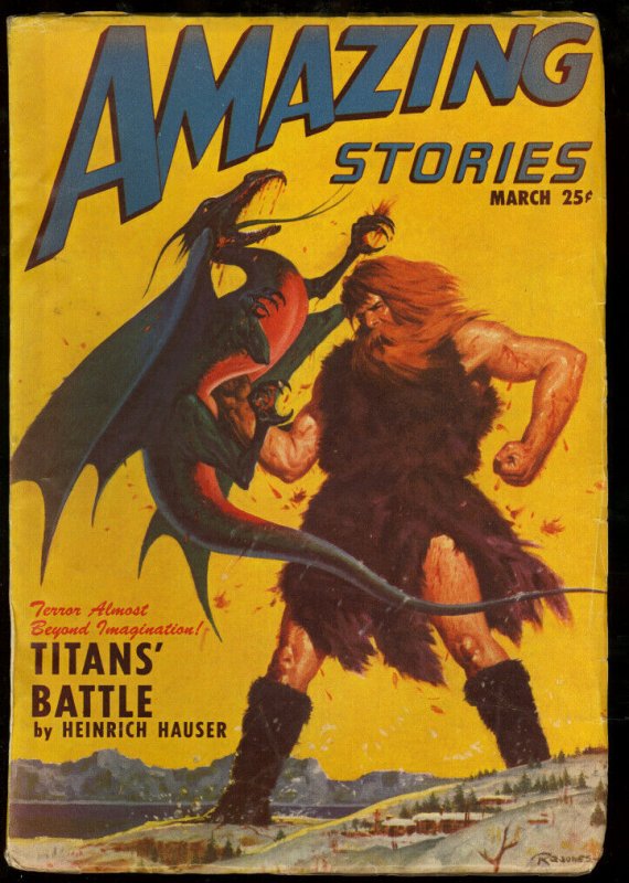 Pulp: Amazing Stories 1947 Mar-Cool Sci Fi Pulp FN (1947), raw comic book in FN condition — front cover