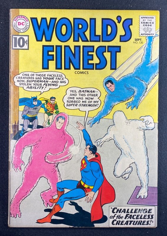 World's Finest #120 (DC Comics, 1941), raw comic book in FN- 5.5 condition — front cover