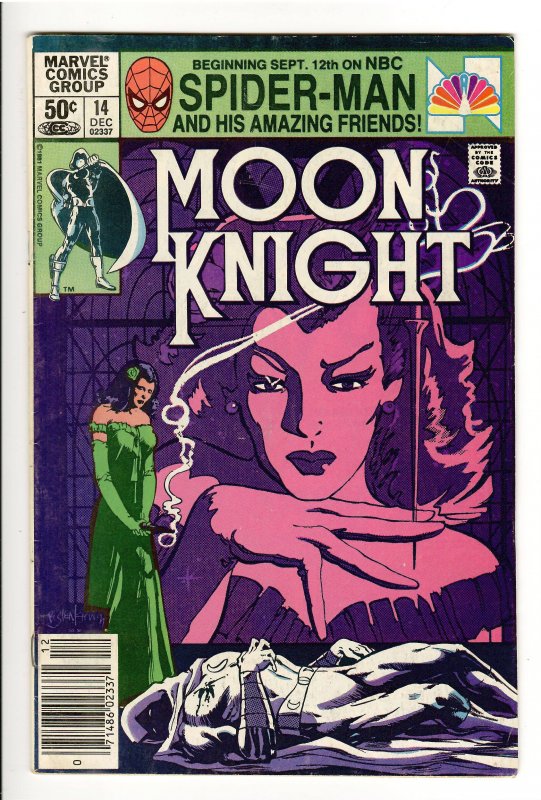 Moon Knight #14 (Marvel Comics), raw comic book in 6.5 condition — front cover