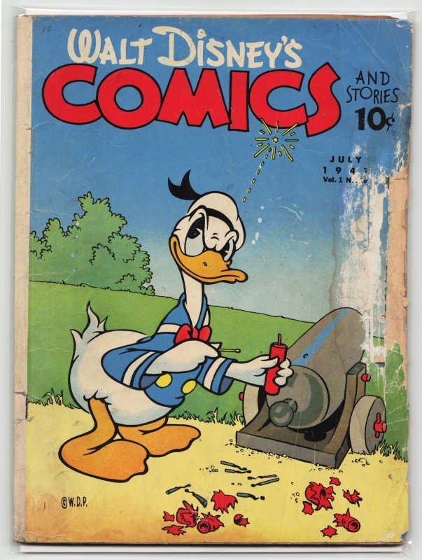 Walt Disney's Comics and Stories #10 (Dell, 1941), raw, ungraded comic book — front cover