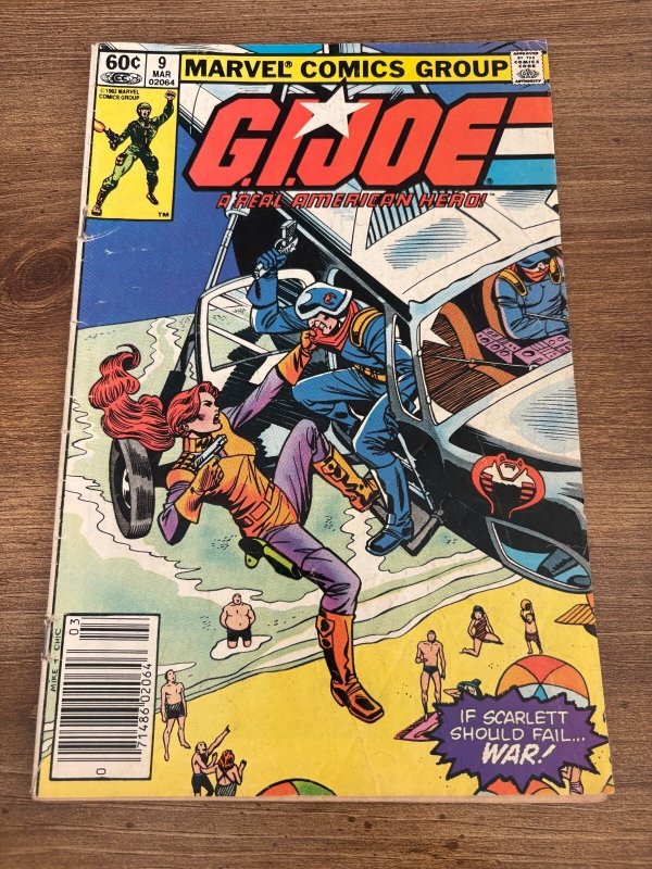 G.I. Joe #9 (Marvel Comics), raw comic book in VG/FN condition — front cover