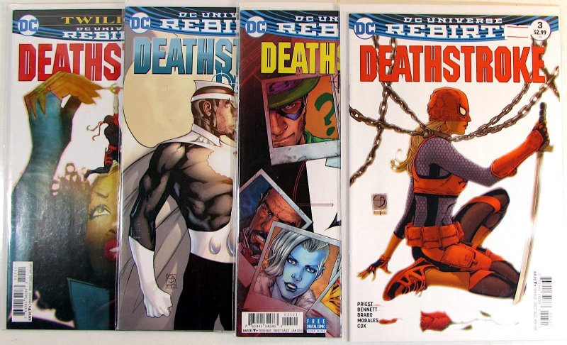 Deathstroke Lot of 4 #17, 25, 22, 3 DC Comics (2016) NM 1st Print Comic Books (DC Comics, 2016), raw comic book in NM condition — front cover