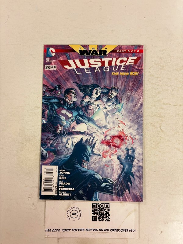Justice League #23 (DC Comics), raw comic book in NM condition — front cover