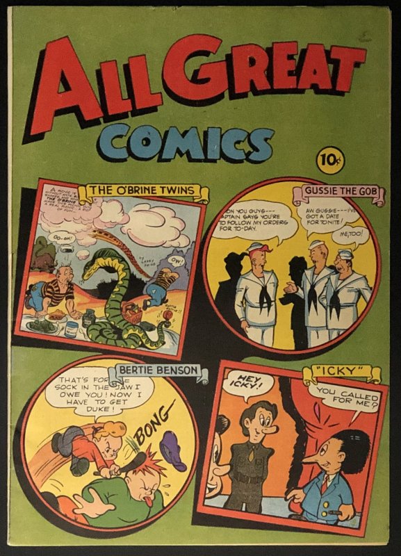 All Great Comics #1 (1946), raw comic book in VF- condition — front cover