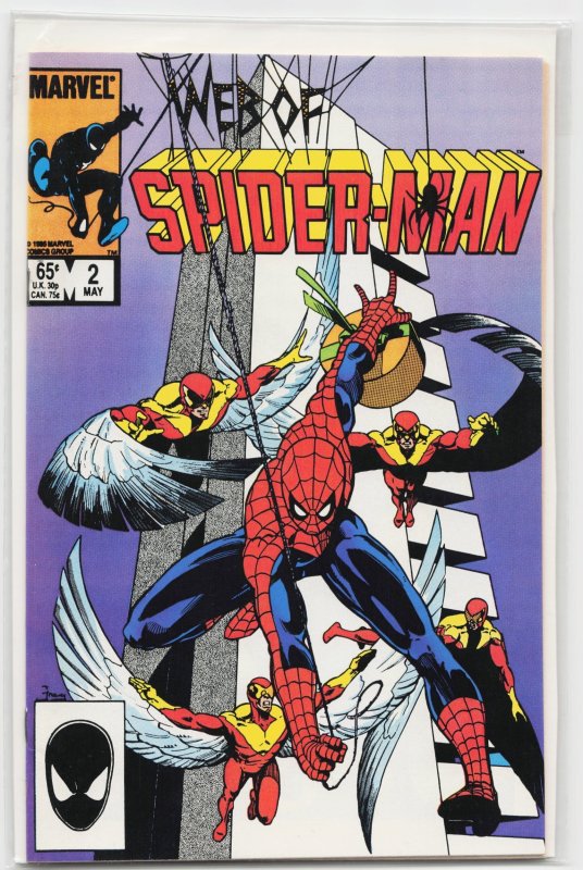 Web of Spider-Man #2 (Marvel Comics, 1985), raw, ungraded comic book — front cover