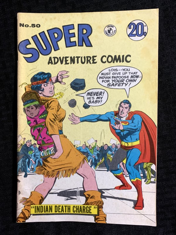 Vintage Super Adventure Comic #50, raw comic book in VG+ 4.5 condition — front cover