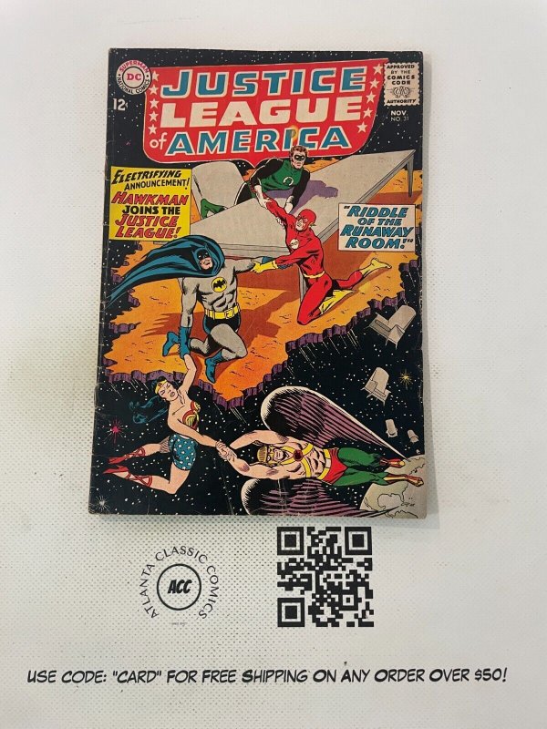 Justice League of America #31 (DC Comics), raw comic book in FN condition — front cover