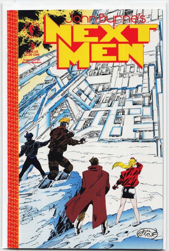 John Byrne's Next Men #8 (Dark Horse Comics, 1992), raw, ungraded comic book — front cover
