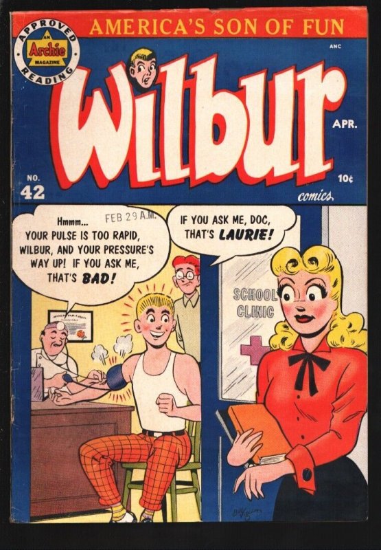 Wilbur #42 (MLJ Magazines, 1952), raw comic book in VF condition — front cover