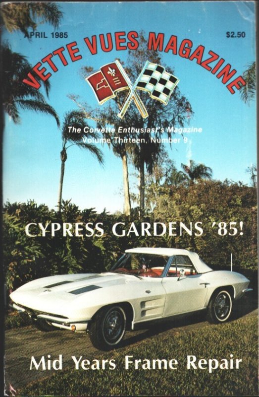 Vette Vues 4/1985-Cypress Gardens Show-photos & Info-Buy/Sell Ads-Parts Info, raw, ungraded comic book — front cover