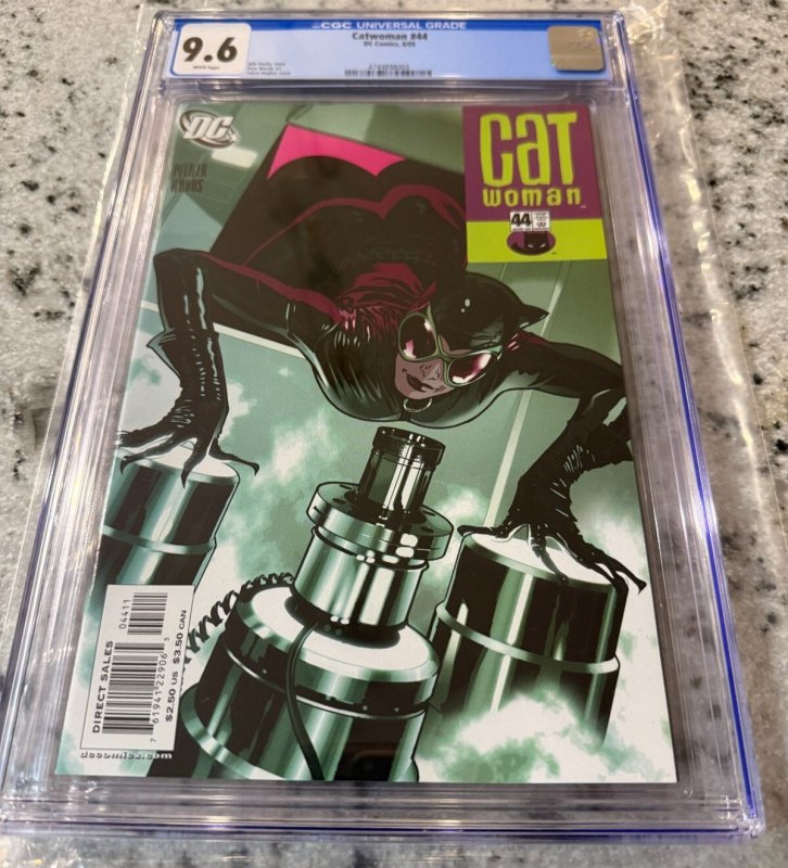 Catwoman #44 (DC Comics), CGC 9.6 graded comic book, Universal Blue label — front cover in its holder