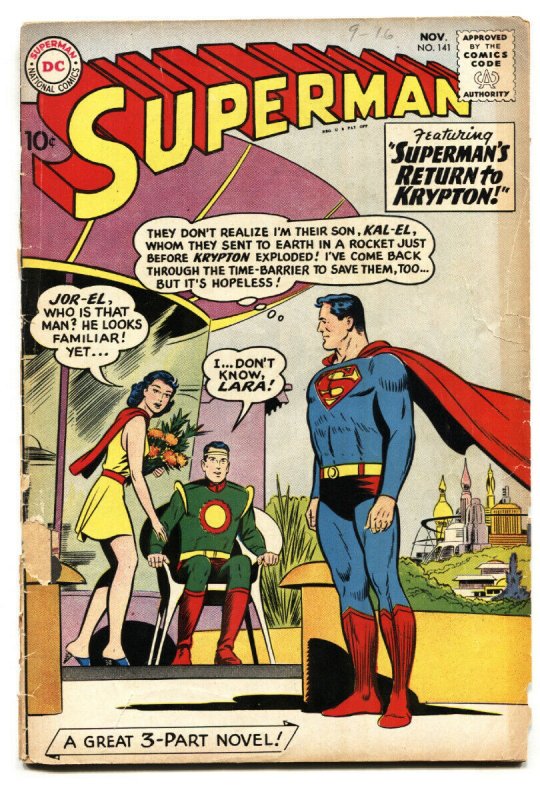 Superman #141 (DC Comics, 1961), raw, ungraded comic book — front cover