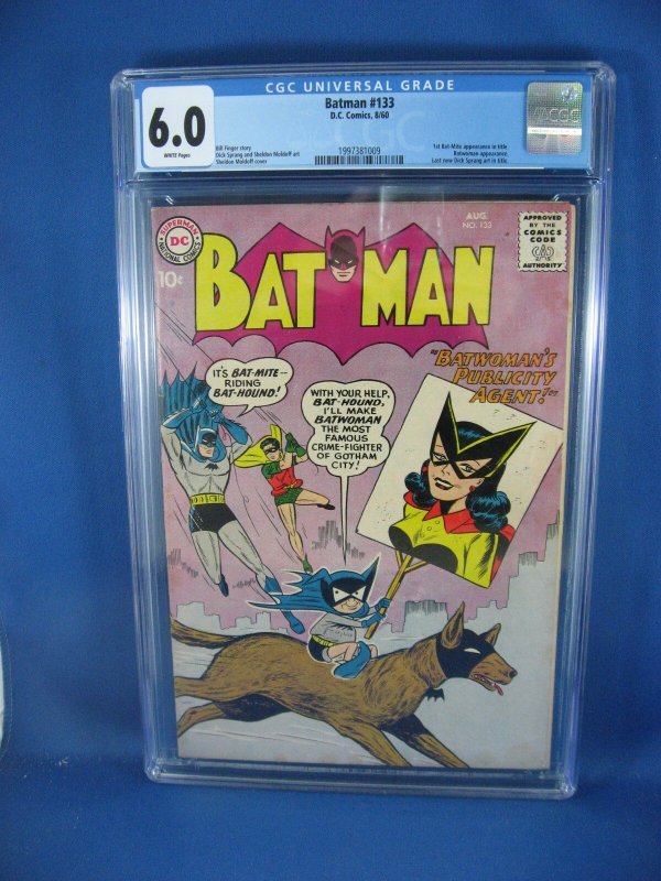Batman #133 (DC Comics, 1960), CGC 6.0 graded comic book, Universal Blue label — front cover in its holder