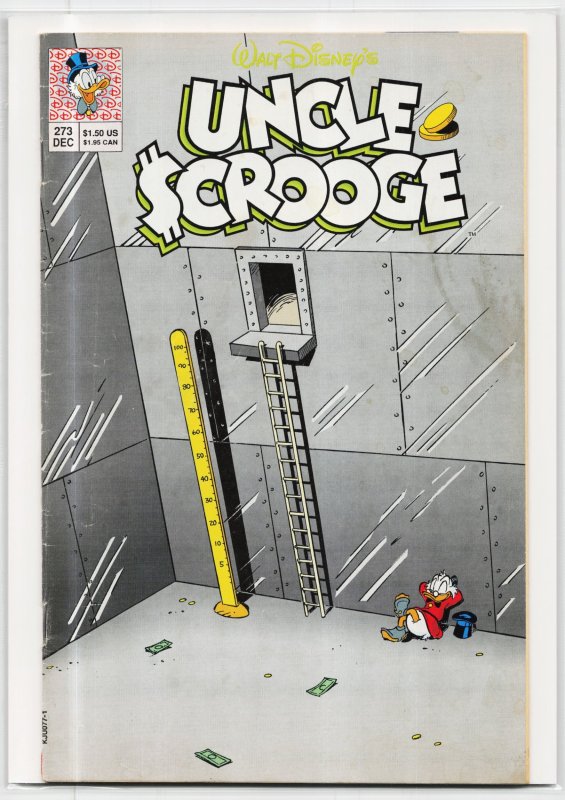 Uncle Scrooge #273 (Disney Comics, 1992), raw, ungraded comic book — front cover