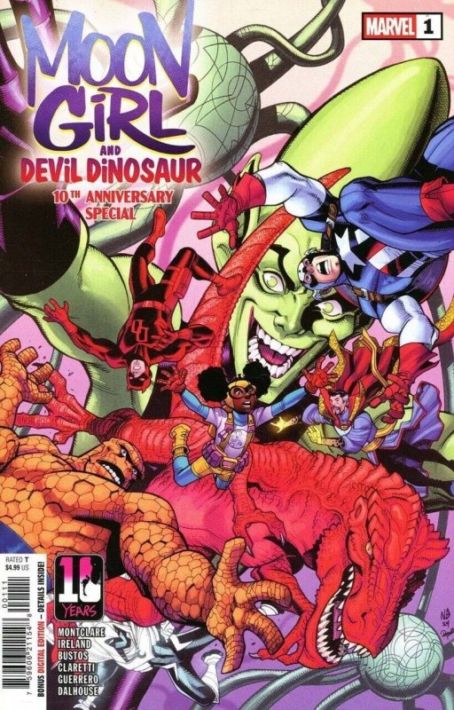 Moon Girl & Devil Dinosaur 10th Anniversary Special #1 (2025), raw comic book in NM condition — front cover