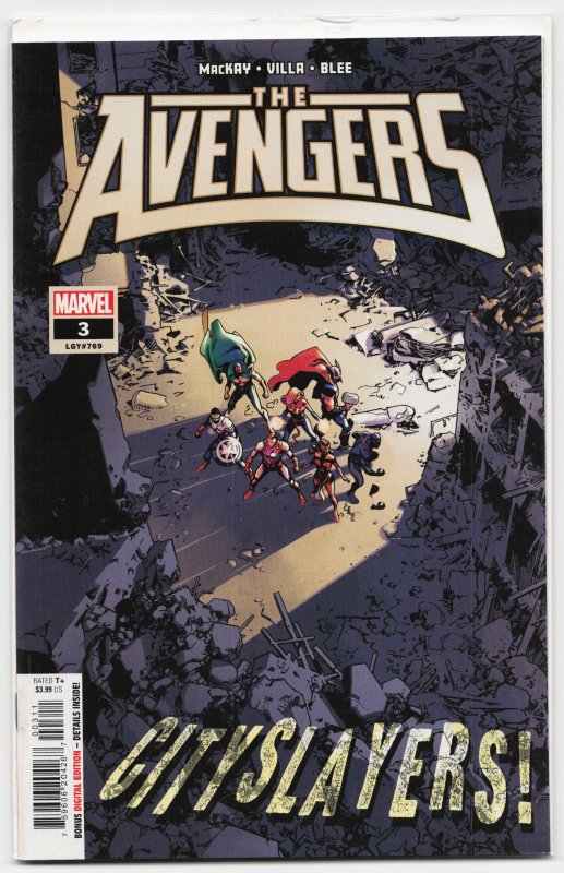 Avengers #3 (Marvel Comics, 2023), raw, ungraded comic book — front cover
