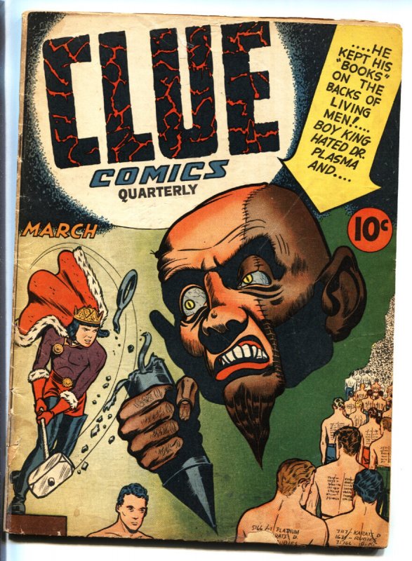 Clue Comics #7-1944 Nazi Type Villain Tattoos Victims!-Hillman Golden-Age-Sup..., raw, ungraded comic book — front cover