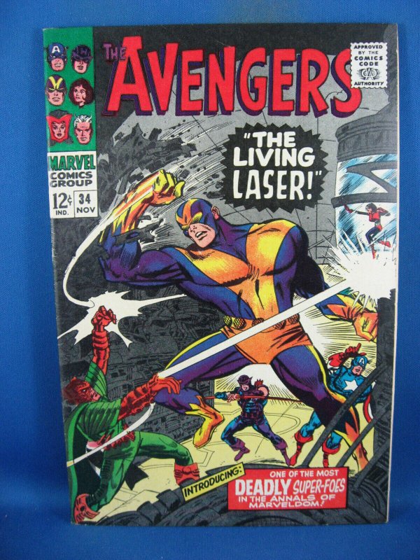 Avengers #34 (Marvel Comics, 1966), raw comic book in VF condition — front cover