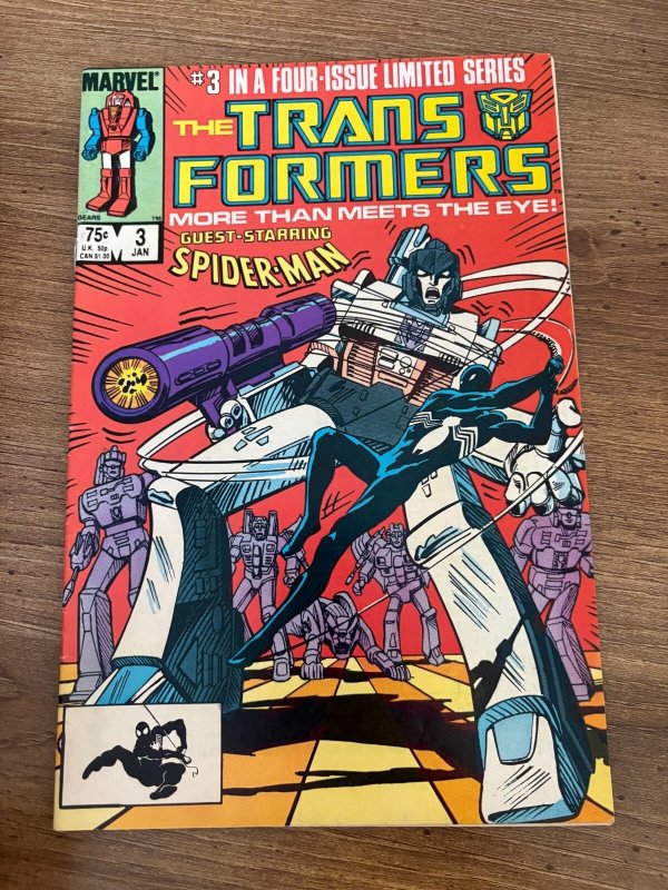 Transformers #3 (Marvel Comics), raw comic book in VF/NM condition — front cover