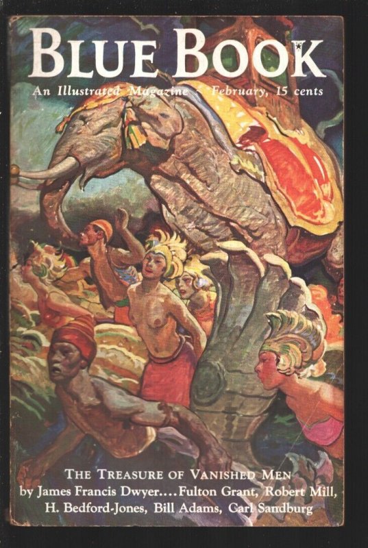 Blue Book 2/1937- Cover by H.M. Stoops - Alex Raymond-Austin Briggs- VG-, raw comic book in VG- condition — front cover
