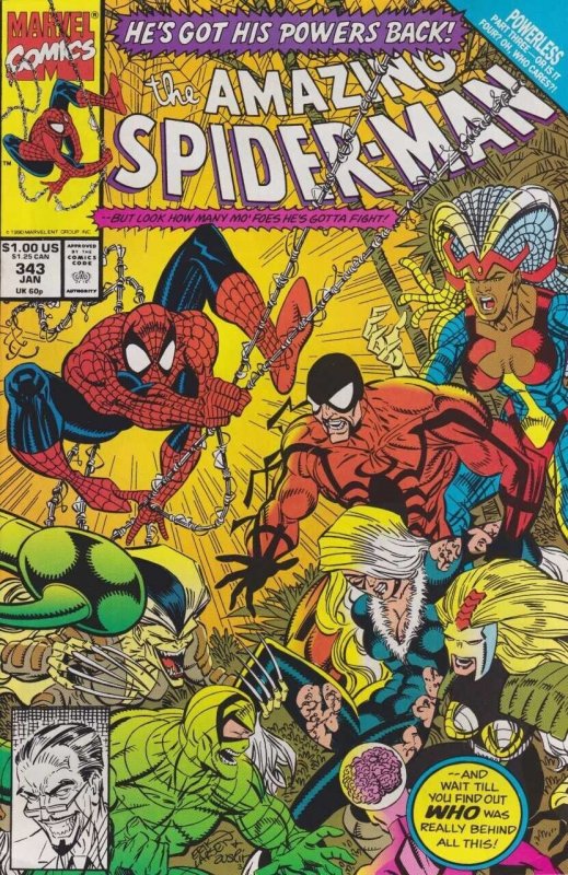 Amazing Spider-Man #343 (Marvel Comics, 1963), raw comic book in NM condition — front cover