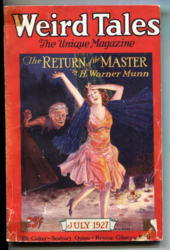 Weird Tales 7/1927-CC Senf-Seabury Quinn-weird Menace Pulp-g, raw, ungraded comic book — front cover