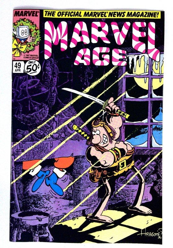 Marvel Age #49 (Marvel Comics, 1987), raw comic book in NM- condition — front cover