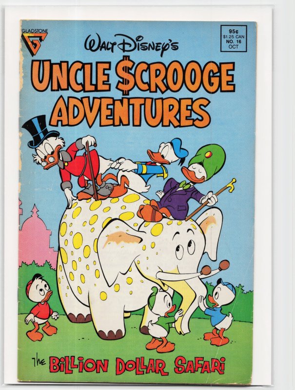 Walt Disney's Uncle Scrooge Adventures #16 (Gladstone, 1989), raw, ungraded comic book — front cover