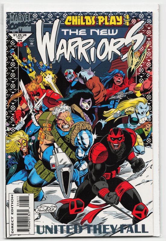 The New Warriors #46 (Marvel Comics, 1994), raw, ungraded comic book — front cover