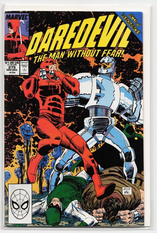 Daredevil #275 (Marvel Comics, 1989), raw, ungraded comic book — front cover