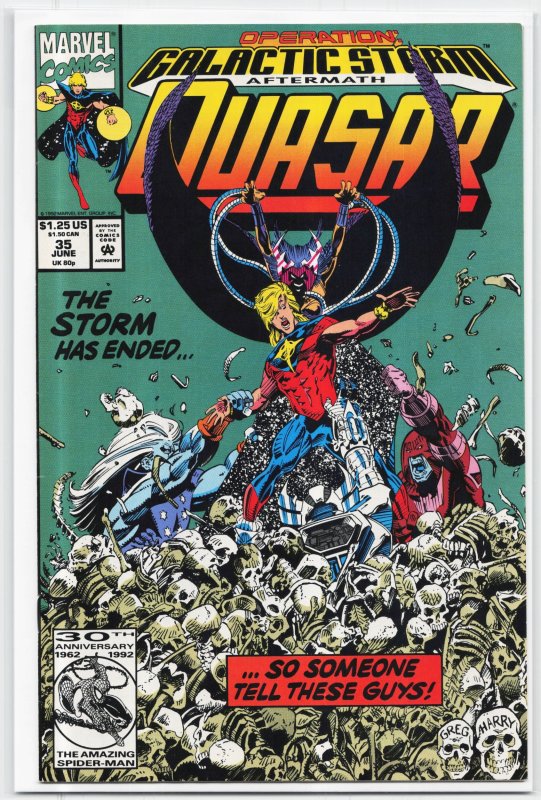 Quasar #35 (Marvel Comics, 1992), raw, ungraded comic book — front cover