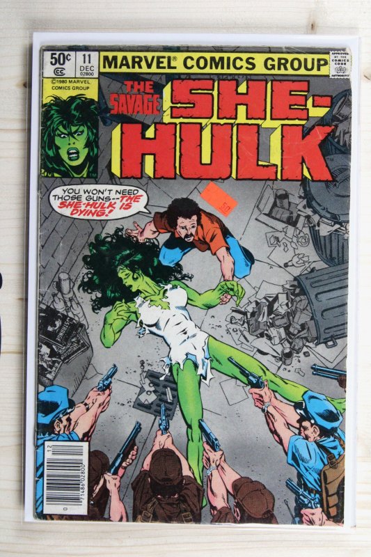 The Savage She-Hulk #11 (Marvel Comics, 1980), raw comic book in FN- 5.5 condition — front cover