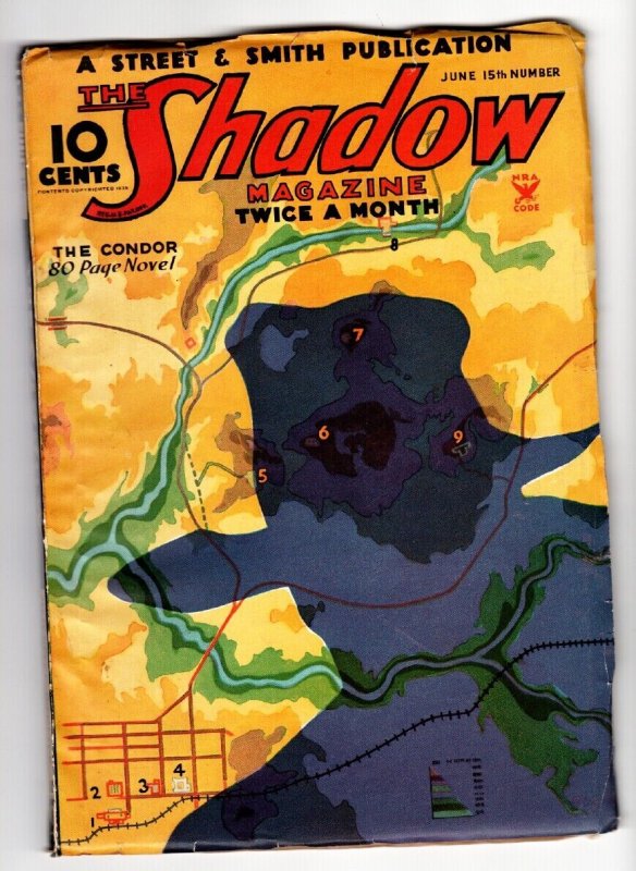 Pulp: Shadow 1935 June 15 -High Grade- Street AND Smith-Rare Pulp Fn/vf (Street & Smith, 1935), raw comic book in FN/VF condition — front cover