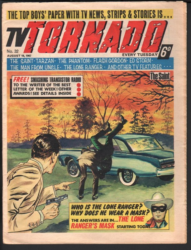 TV Tornado #32 (1967), raw comic book in VG condition — front cover