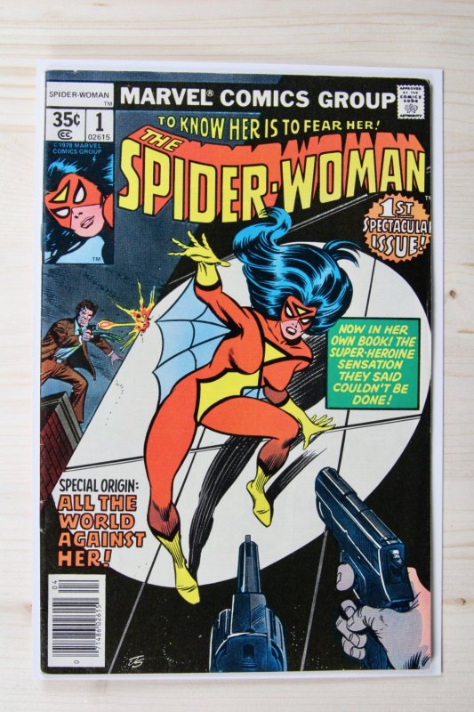 Spider-Woman #1 (Marvel Comics, 1978), raw comic book in VF 8.0 condition — front cover
