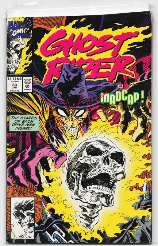 Ghost Rider #33 (Marvel Comics, 1993), raw, ungraded comic book — front cover